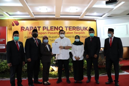 KPU Kabupaten Kediri tetapkan paslon kepala daerah terpilih
