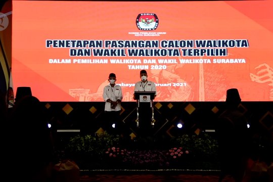 Eri Cahyadi - Armuji ditetapkan pemenang Pilkada Surabaya
