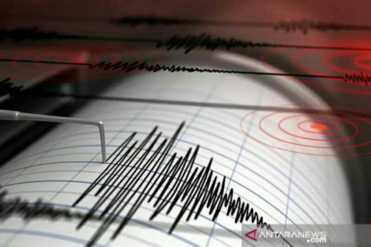 Gempa dengan magnitudo 5,3 terjadi di barat daya Malang