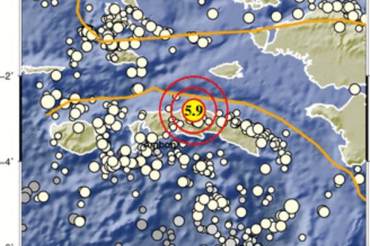 Sembilan gempa susulan terjadi pascagempa Pulau Seram, Maluku Tengah