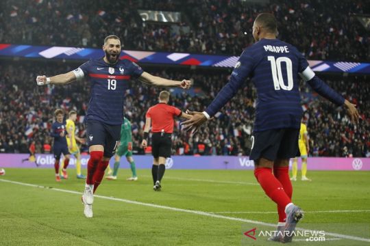 Gulung Kazakhstan 8-0, Prancis lolos ke putaran final Piala Dunia 2022