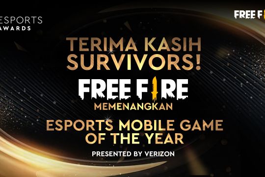 Free Fire sabet penghargaan "Esports Mobile Game of the Year"
