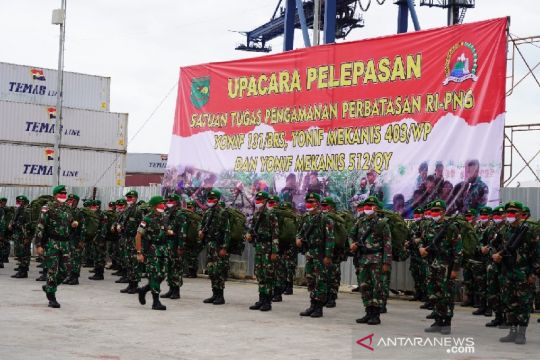 Pangdam XVII/Cenderawasih melepas kepulangan tiga satgas pamtas TNI