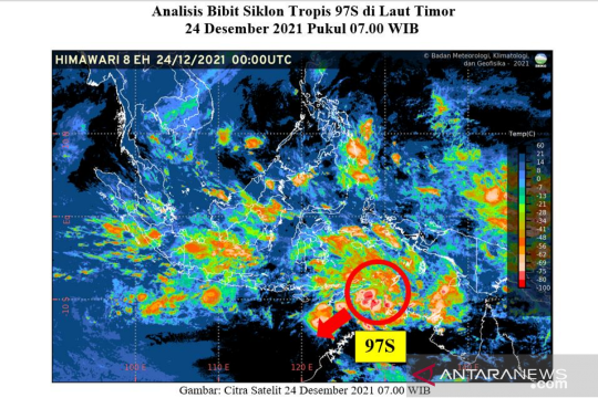 Suspek area di Laut Timor berpotensi jadi Bibit Siklon 97S