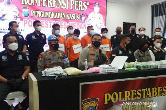 Polrestabes Medan gagalkan peredaran 13 kg narkoba asal Malaysia