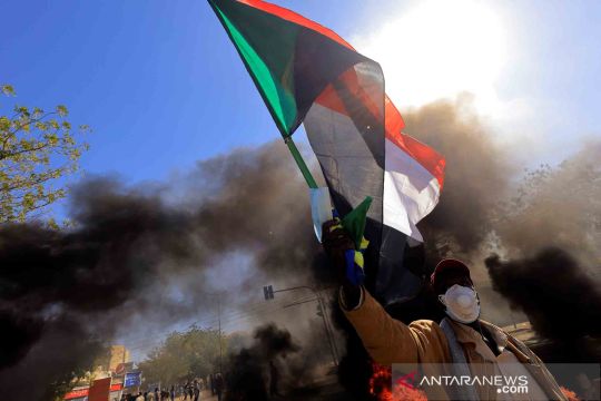Unjuk rasa warga menentang kudeta militer di Sudan