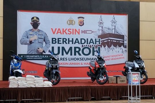 Ada vaksinasi berhadiah umroh dan sepeda motor di Aceh