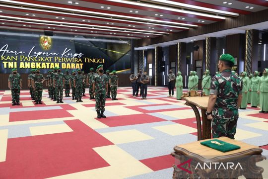 Kasad terima laporan Korps Kenaikan Pangkat 23 perwira tinggi TNI AD
