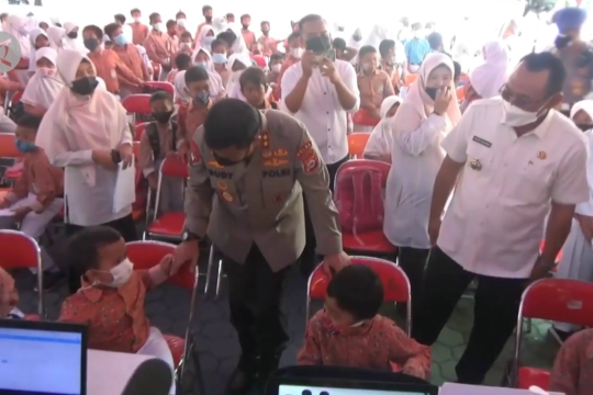 Kapolda Banten tinjau vaksinasi 1.146 anak di Kota Cilegon 