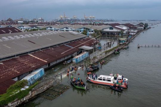 Penanggulangan tanggul jebol di Pelabuhan Tanjung Emas Semarang Page 1 Small