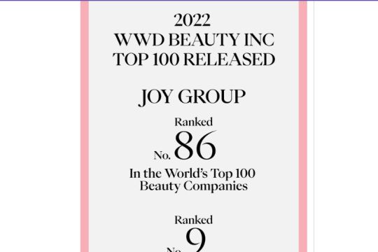 JOY GROUP Jalani Debutnya dalam "WWD Beauty Inc Top 100"