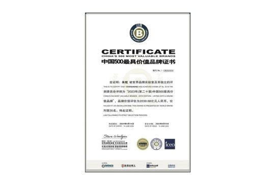 Valuasi Merek Changhong Tembus RMB 200 Miliar