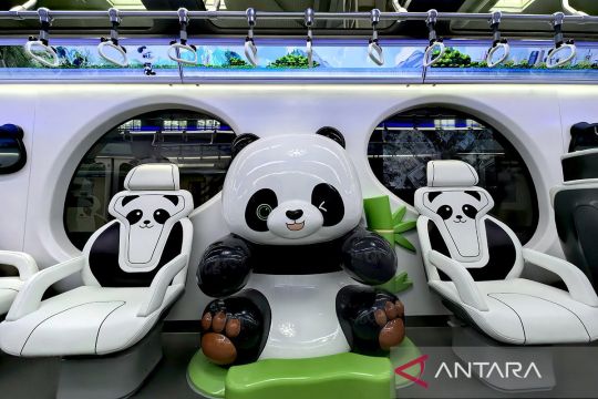 "Kota Ajaib 8D" di China luncurkan kereta monorel bertema panda