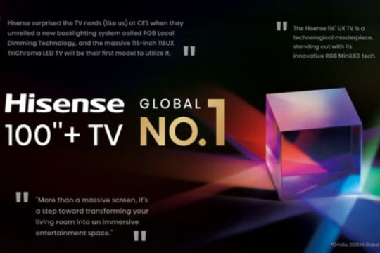 Hisense Kuasai Segmen Pasar TV Layar Besar di Dunia, Pelopor RGB-MiniLED Generasi Baru Menjelang IFA 2025