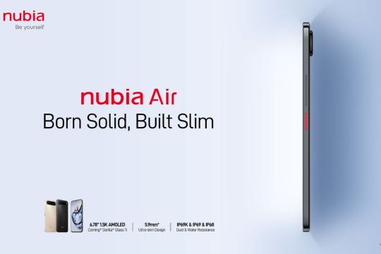 nubia Air hadir sebagai ponsel ramping dengan baterai 5.000mAh dalam bodi yang luar biasa, hanya setipis 5,9 mm