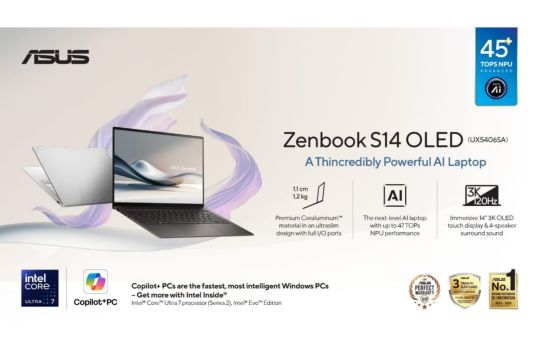 ASUS Luncurkan Zenbook S14 OLED, dengan Performa Tinggi dan Berbasis Teknologi AI