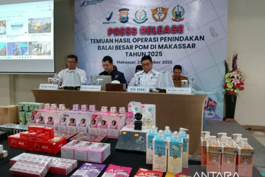 BBPOM Makassar gagalkan peredaran ribuan kosmetik TIE di Sidrap