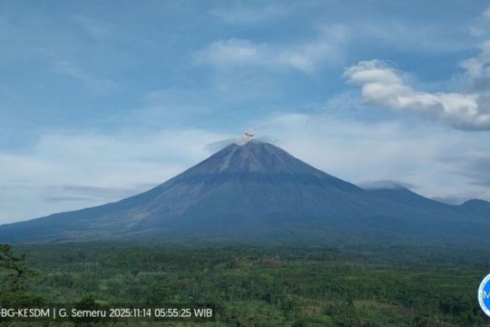 Gunung Semeru kembali erupsi dengan tinggi letusan 800 meter