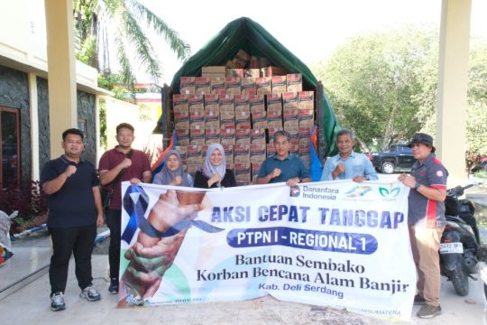 PTPN I salurkan bantuan korban banjir di Deli Serdang dan Langkat