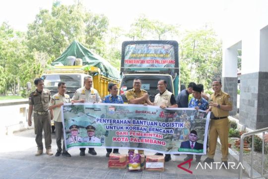 Deli Serdang terima tiga truk bantuan bencana dari Pemkot Palembang