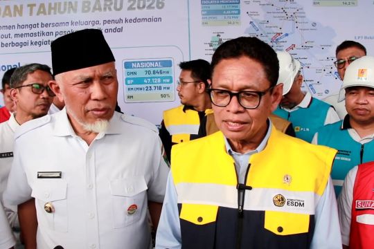 Wamen ESDM: Jaringan listrik di Sumatera Barat hampir pulih sepenuhnya