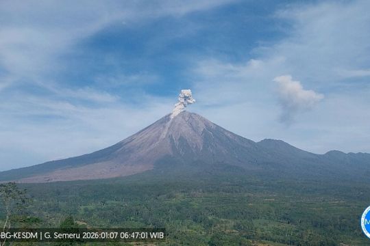 Gunung Semeru enam kali erupsi pada Rabu pagi, tinggi letusan hingga 900 meter