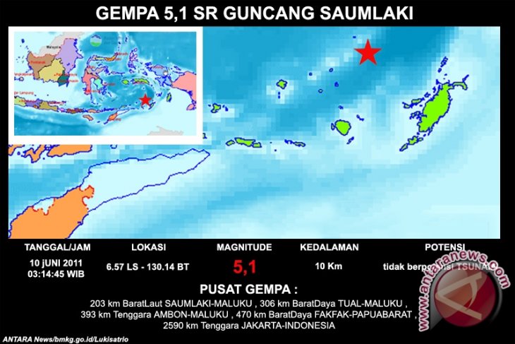 Gempa bumi 7,7 SR guncang Maluku Tenggara Barat
