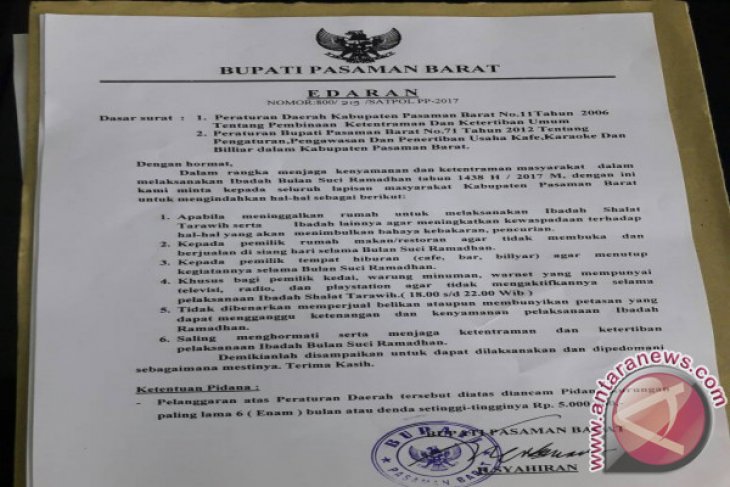 MUI Malut larangan restoran buka selama Ramadhan harus dipatuhi