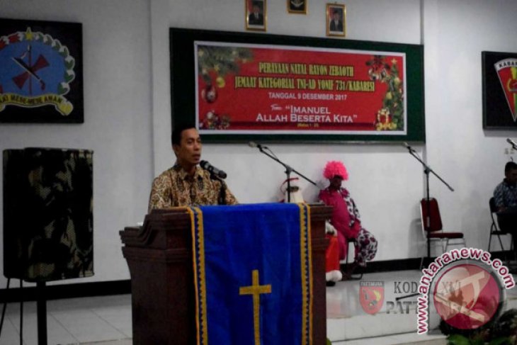 Danrem Binaiya Hadiri Perayaan Natal Yonif 731Kabaresi