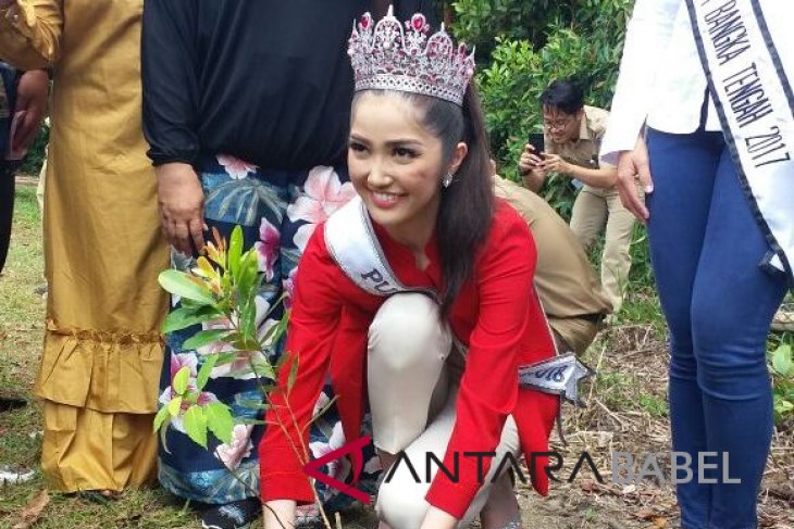 Puteri Indonesia 2018 tanam bibit pelawan di Namang (Video)