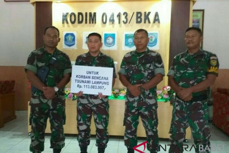 Korem 045 Garuda Jaya kumpulkan Rp113 juta bantu korban tsunami