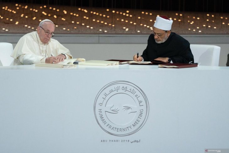 Paus, Imam Al Azhar tandatangani deklarasi perdamaian dunia