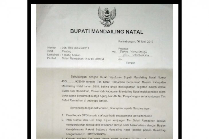 Pemkab Madina Safari Ramadhan di enam titik