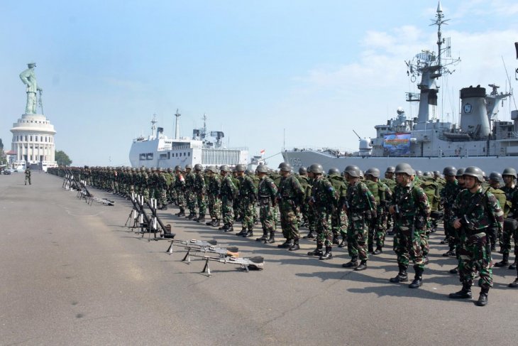 Prajurit Marinir ikut gelar kesiapsiagaan Satgas PPRC