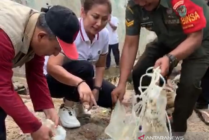 Waduh, ada limbah medis terapung di Sungai Ciliwung