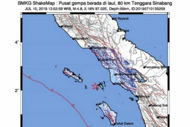 Gempa magnitudo 6,4 di Sinabang dirasakan hingga ke Medan