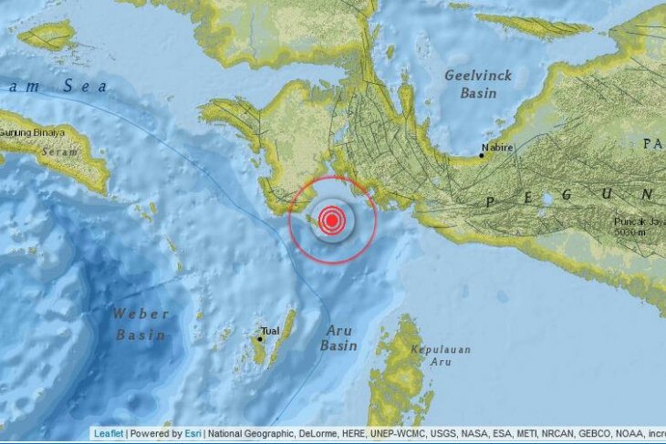 Gempa 4,3 SR guncangan kabupaten Kaimana Papua Barat