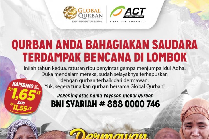 Global Qurban-ACT distribusikan daging untuk para pengungsi gempa di Lombok