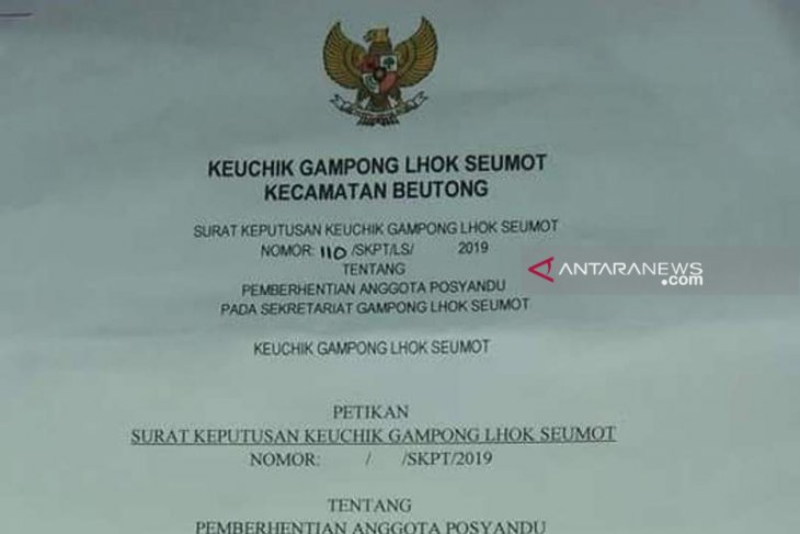 Salah pakai logo, SK Kepala Desa di Nagan Raya jadi tertawaan warga