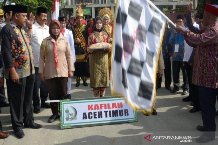 Pelepasan pawai ta'aruf diawali Kafilah Aceh Timur