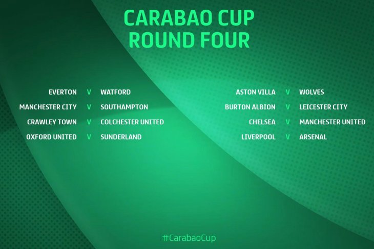 Hasil undian Piala Liga, Liverpool bertemu Arsenal, MU hadapi Chelsea