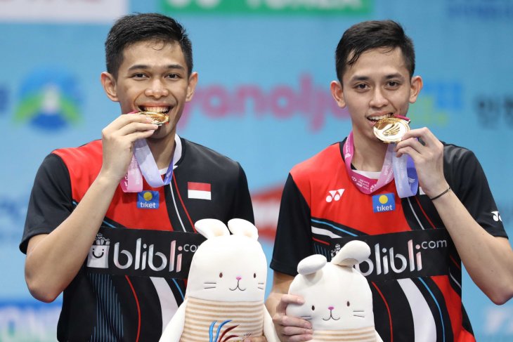 Juara di Korea Open, Fajar/Rian tak ingin cepat puas