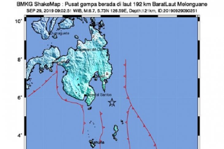 Catatan BMKG tiga kali gempa susulan di Talaud