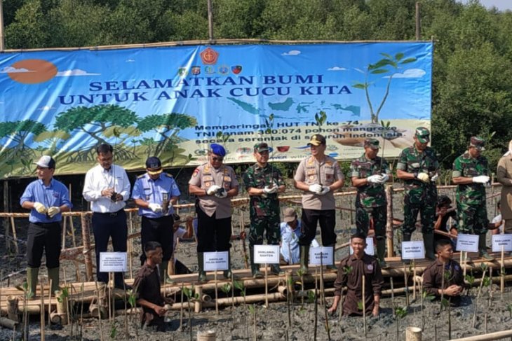 Lanal Banten tanam 5.800 pohon mangrove di Teluk Banten