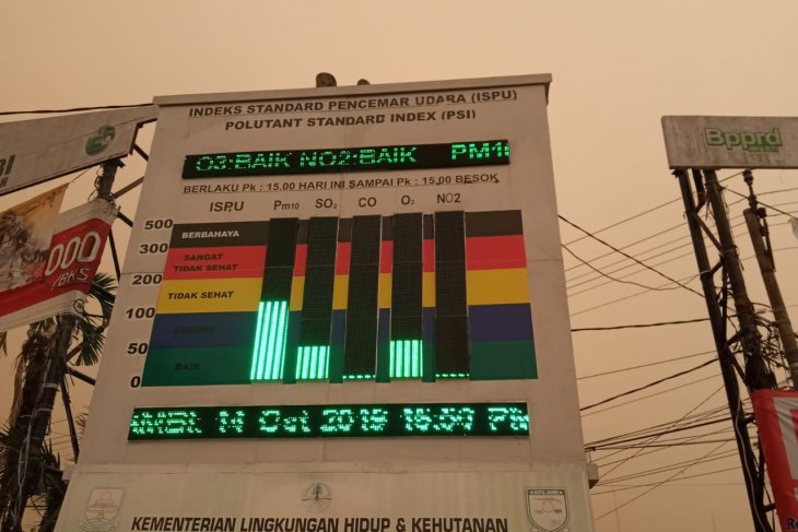 Kabut asap semakin pekat di sore hari Jambi