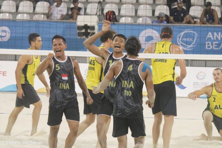 World Beach Games 2019, tim voli pantai Indonesia melaju ke semifinal usai kalahkan Australia