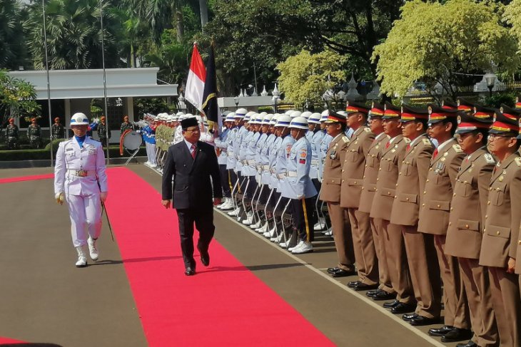 Ryamizard serah terima jabatan Menhan kepada Prabowo Subianto