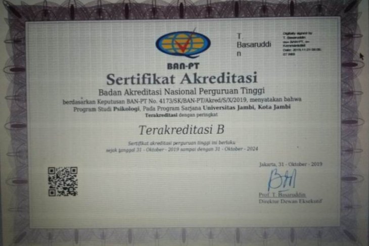 Semua prodi Fakultas kedokteran Unja telah terakreditasi B