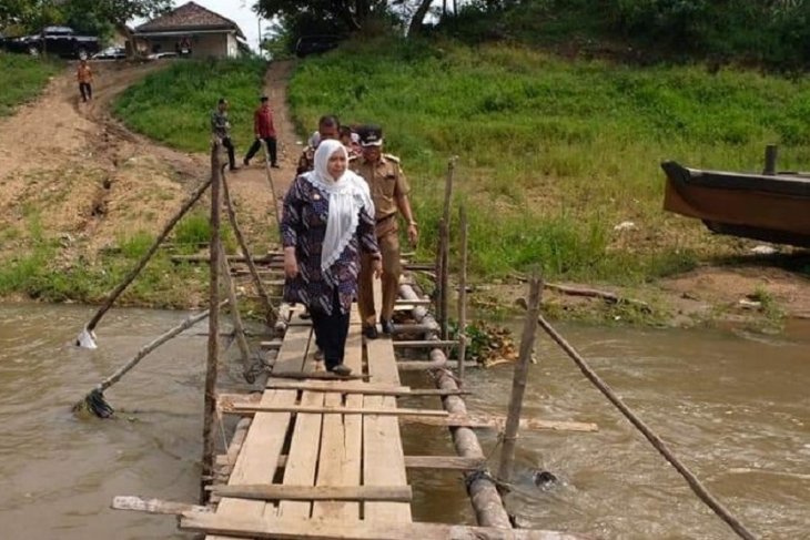 Bupati Muarojambi menyeberangi jembatan