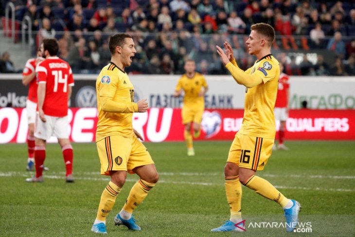 Kualifikasi Piala Eropa 2020: Belgia belum terkalahkan setelah pukul Rusia 4-1